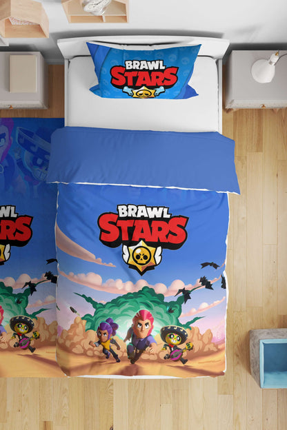 Brawl Stars Tek Kişilik Çocuk Nevresim Takımı (Çarşafsız)